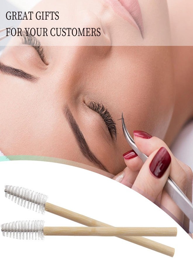 MyAoKuE-UP 300PCS Disposable Mascara Wands Spoolie Brush Bamboo Eyebrow Brushes Eyelash Extension Applicator Makeup Kits.myaokue-up(White) - Image 3